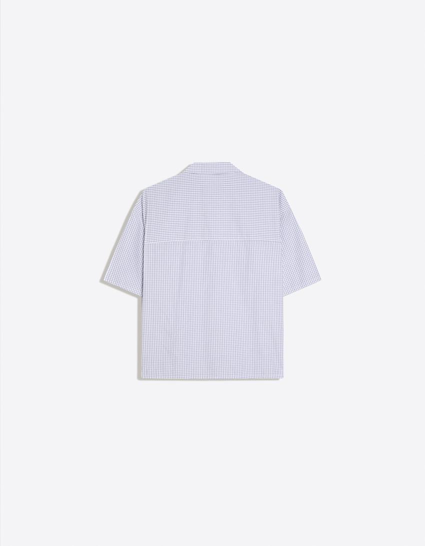 Embroidered short sleeve shirt-White