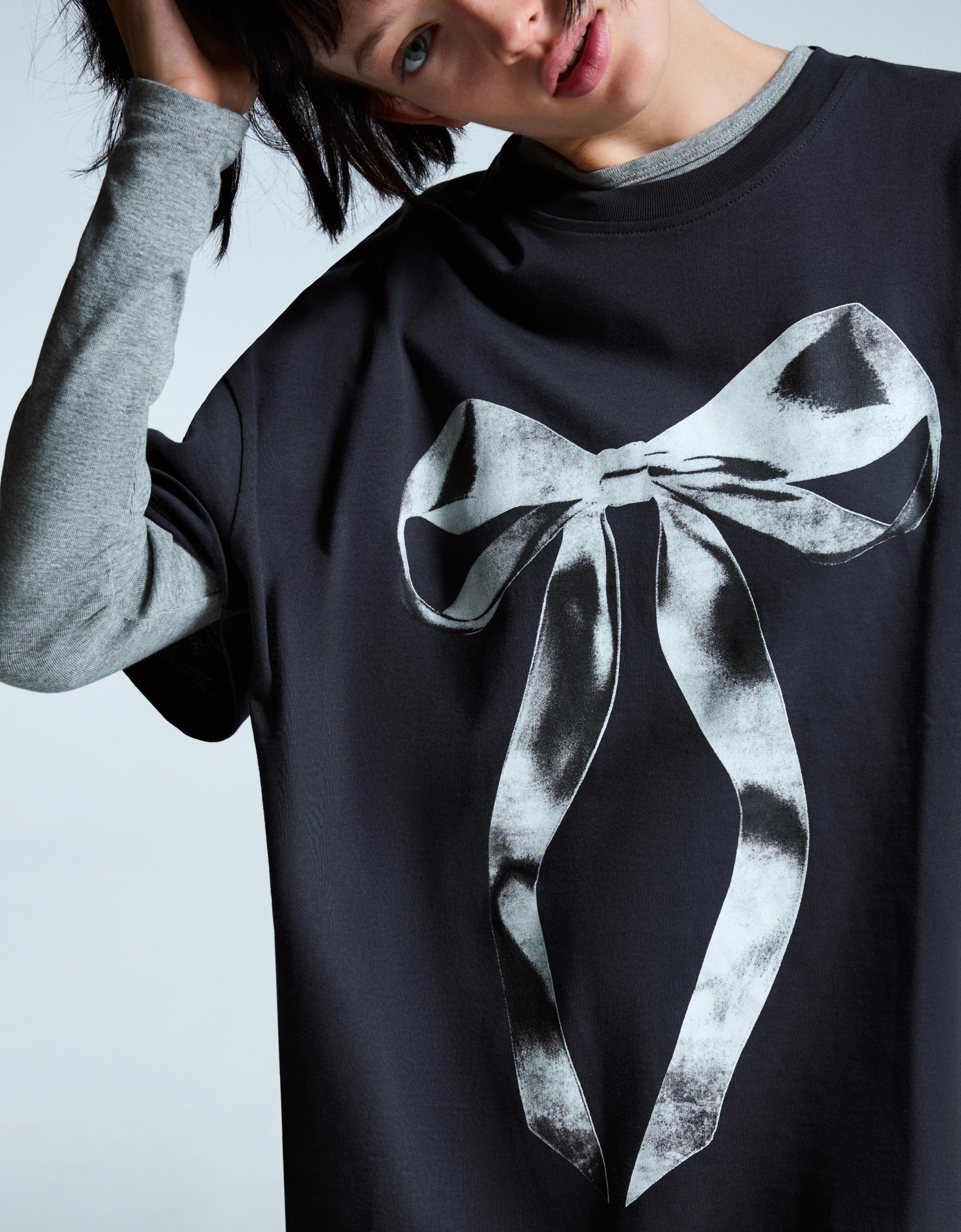 Bershka Oversize-T-Shirt Mit Print Damen M Dunkelgrau