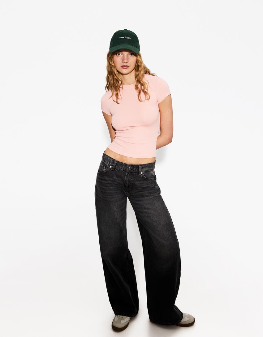 Short sleeve crew neck T-shirt-Pink