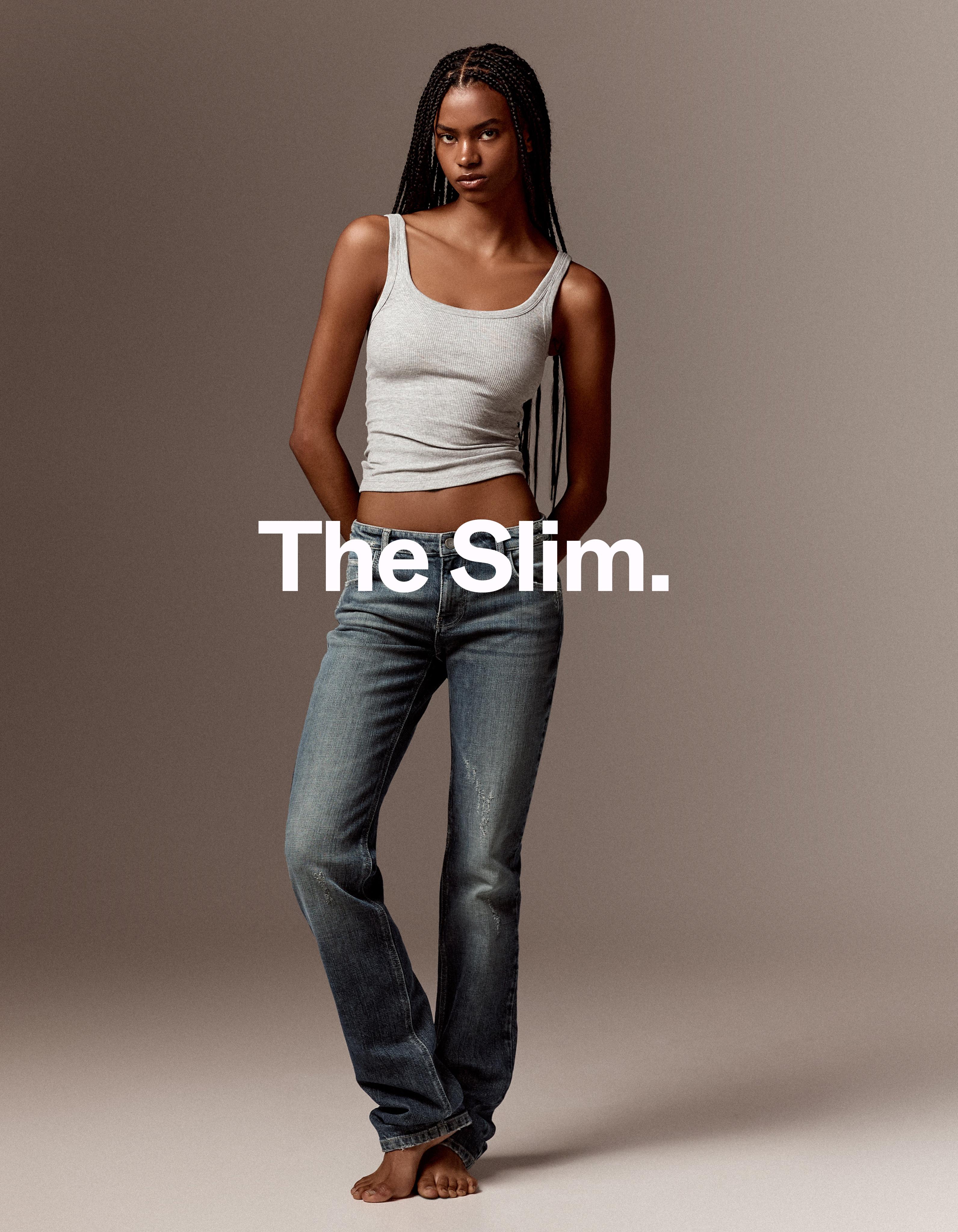 Low-rise slim fit jeans — Light blue