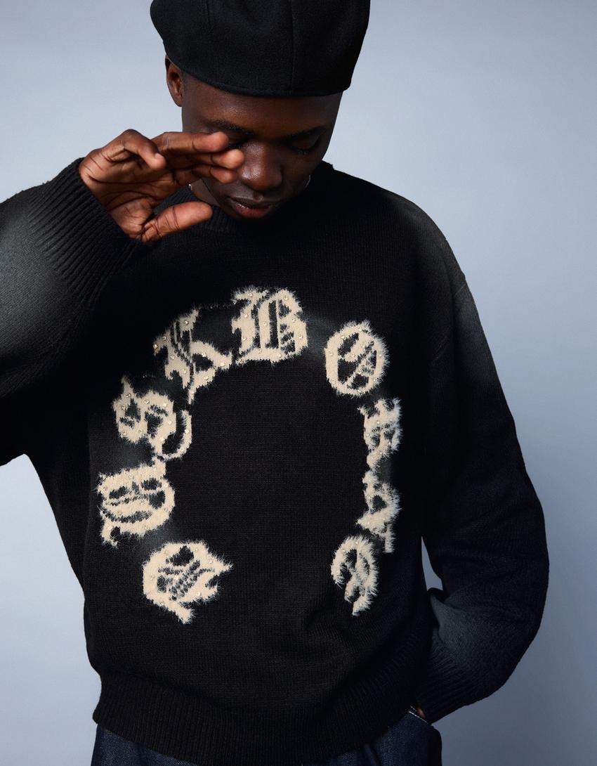 Pull imprimé-Noir