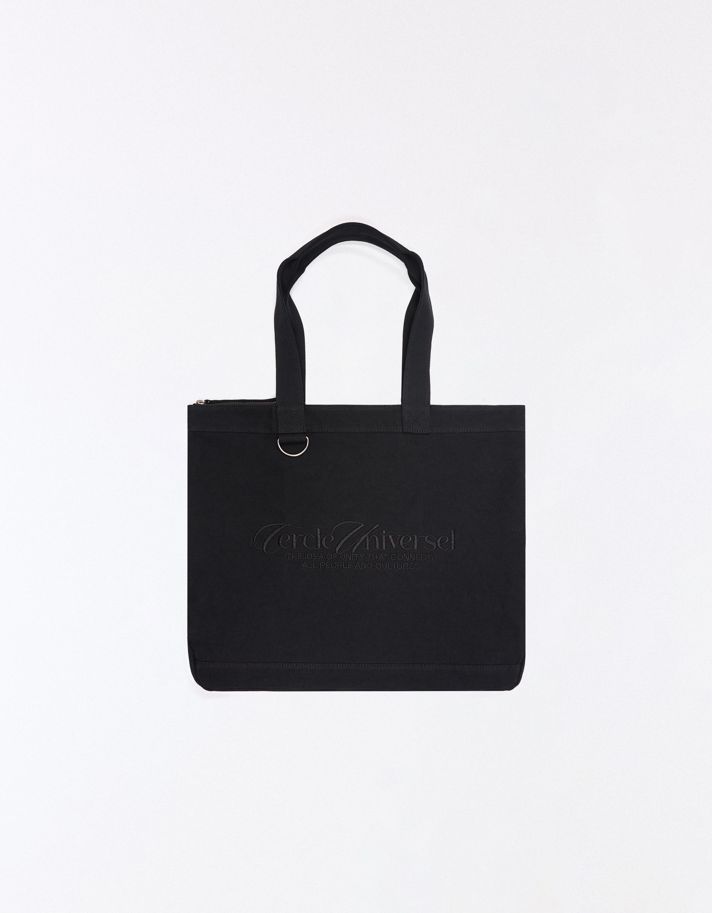 Embroidered tote bag — Black