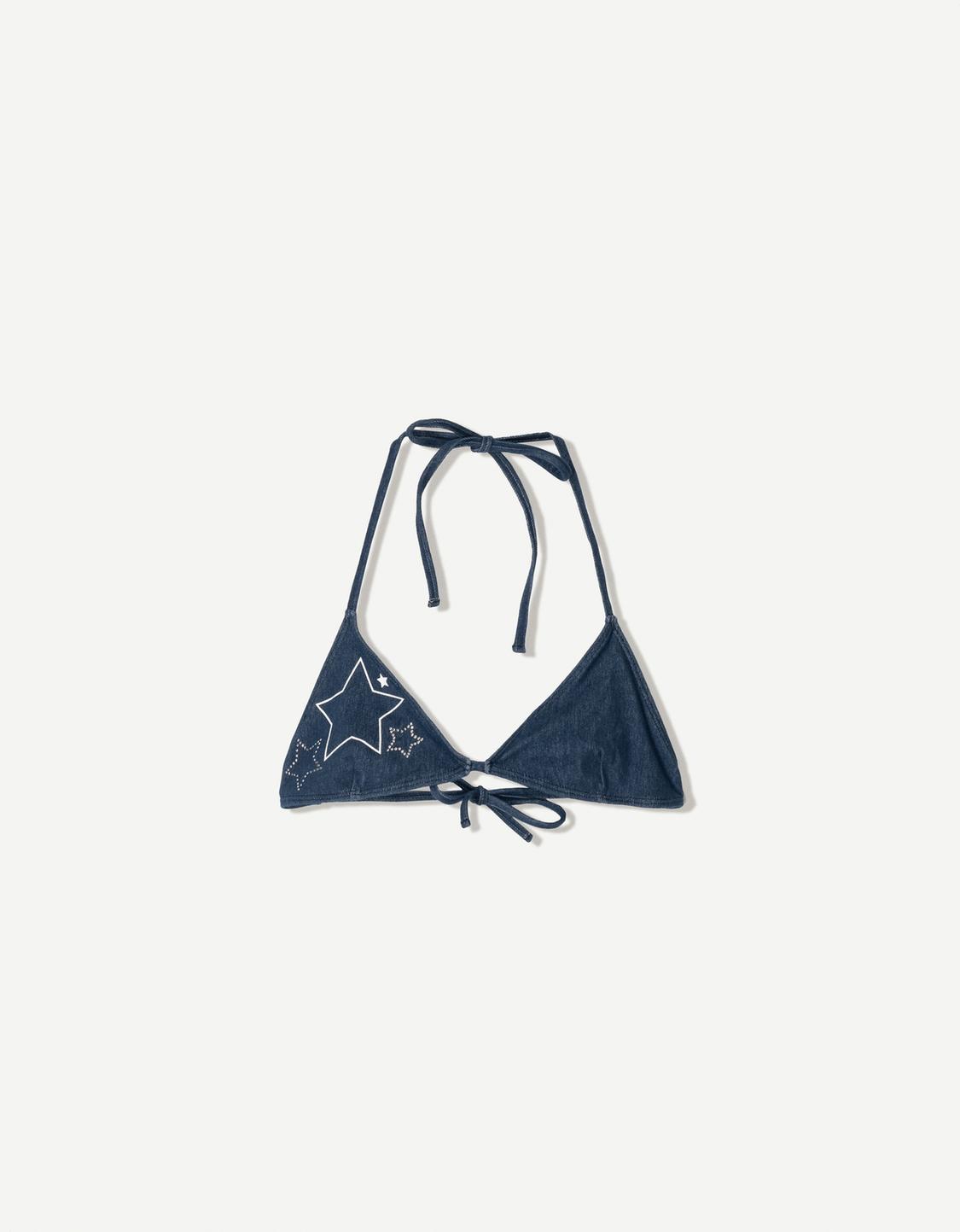 Denim bikini top