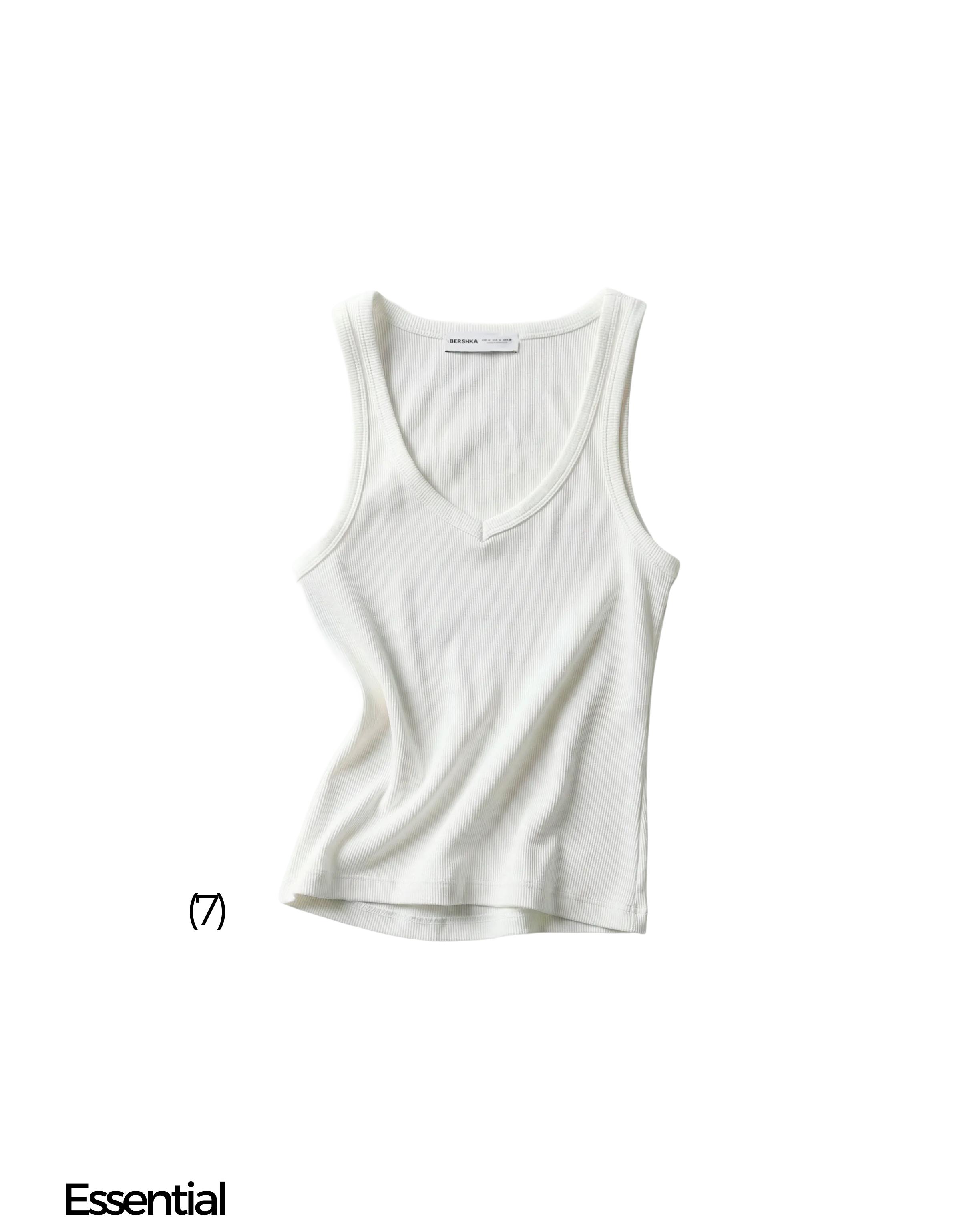 V-neck strappy vest top — Off white