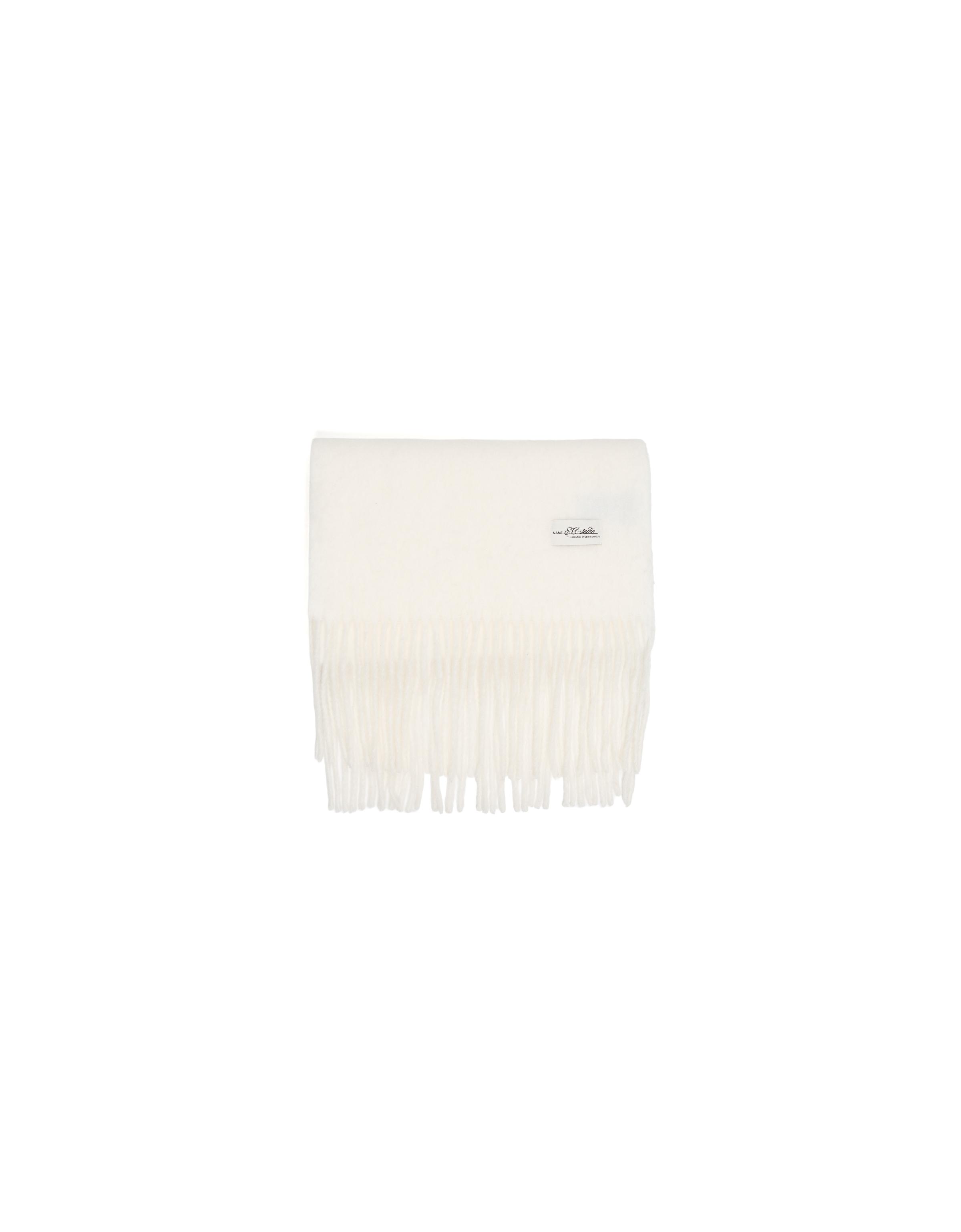 Fine fringed scarf — White