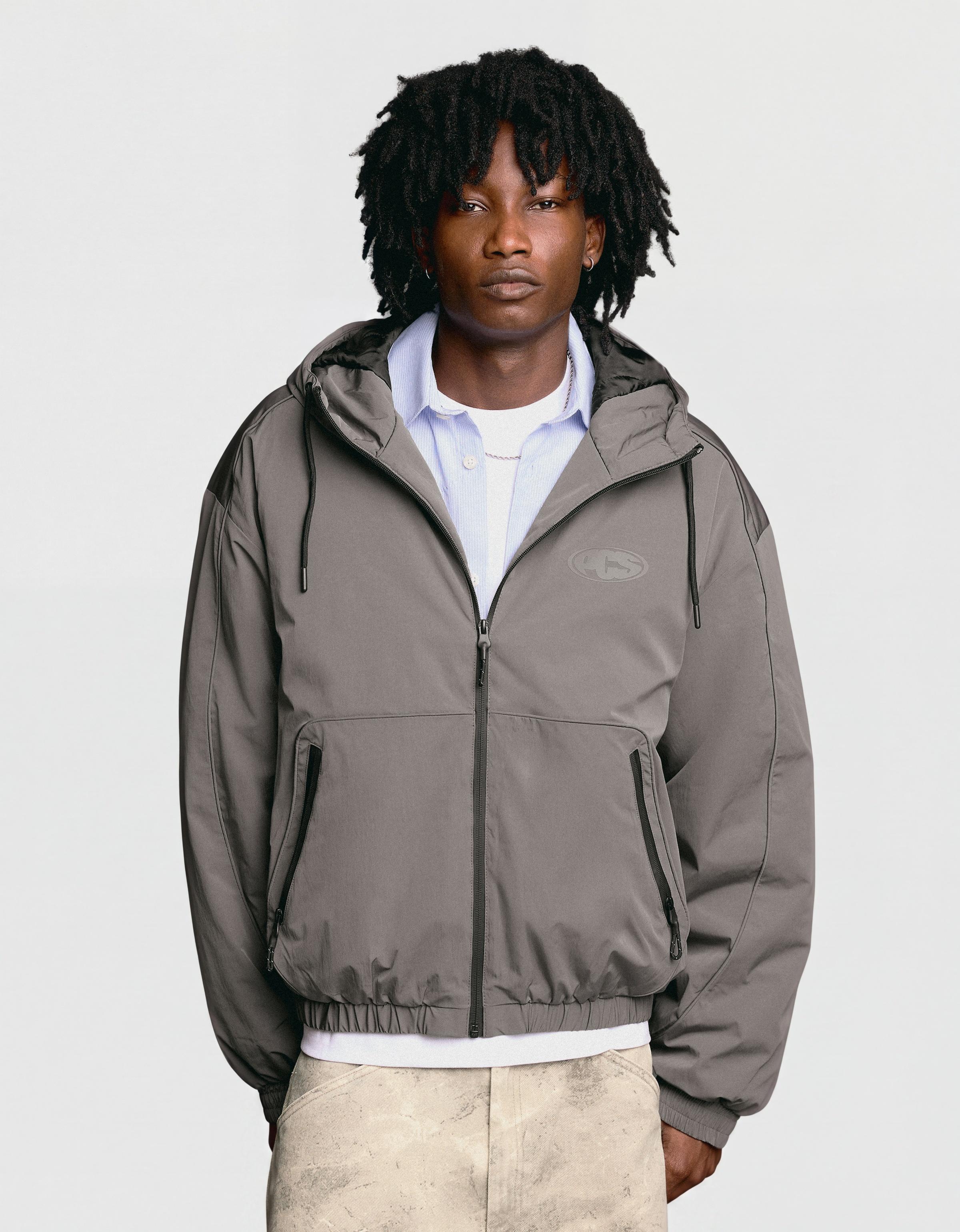 Technical hooded jacket — Grey