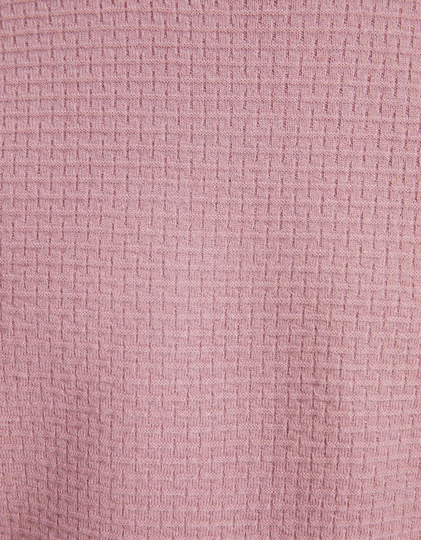 Pull texturé-Rose-5