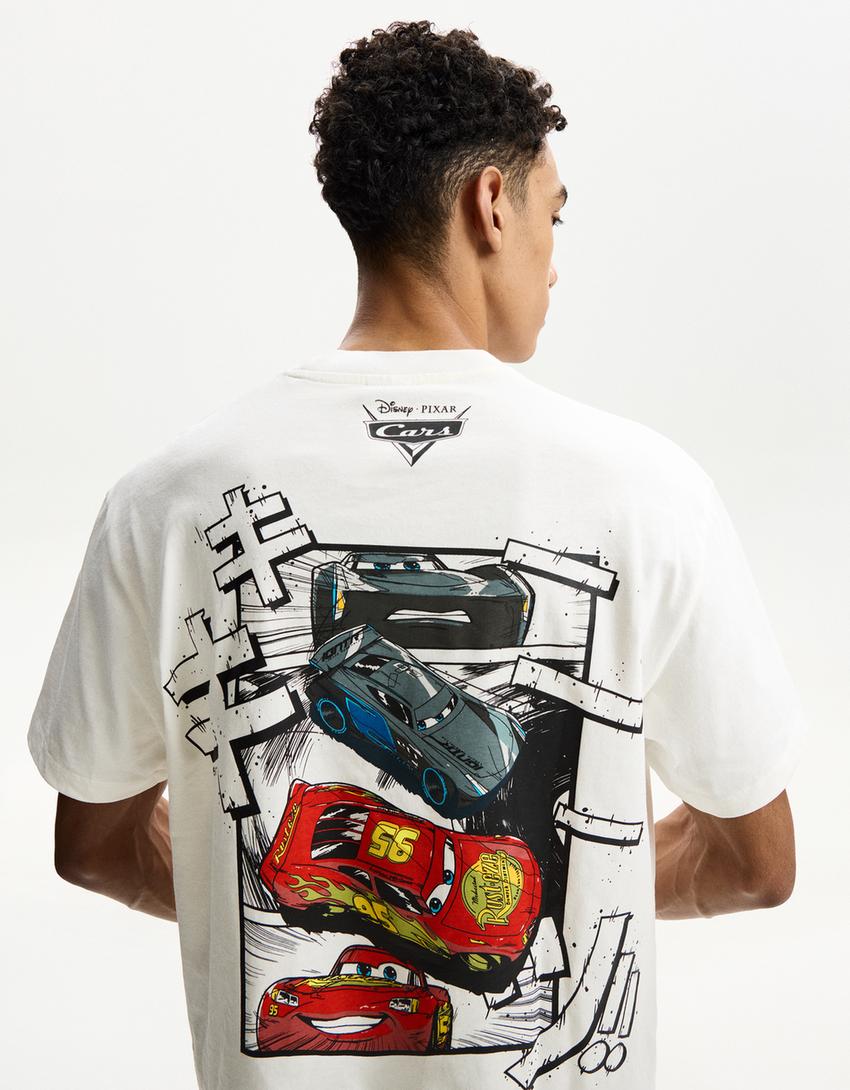 T-Shirt Cars mit kurzen Ärmeln-Weiss-2