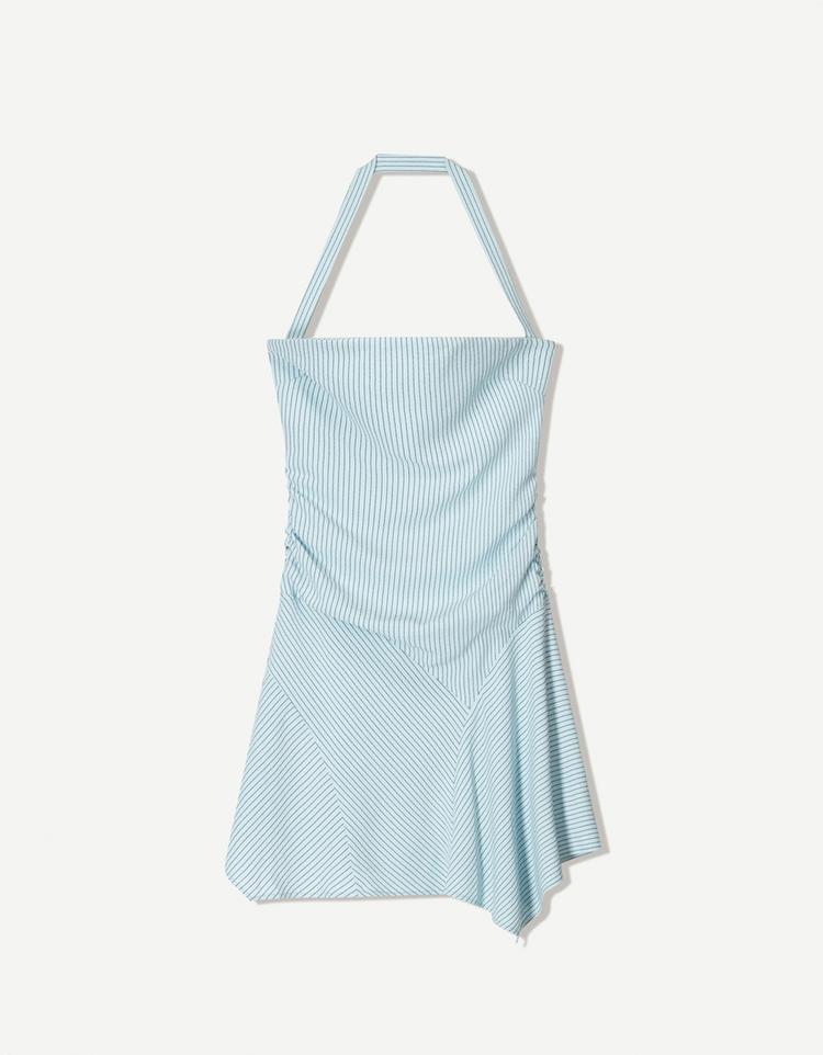 Flared halter mini dress