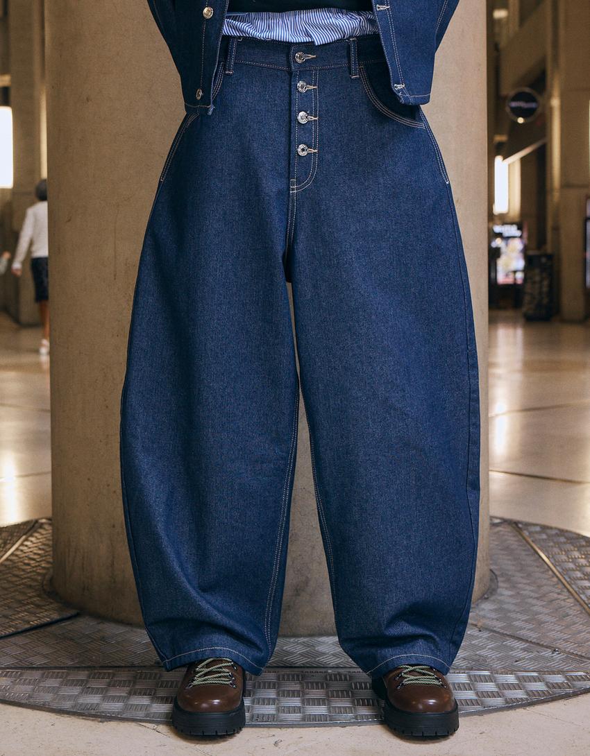 Barrel jeans-Navy