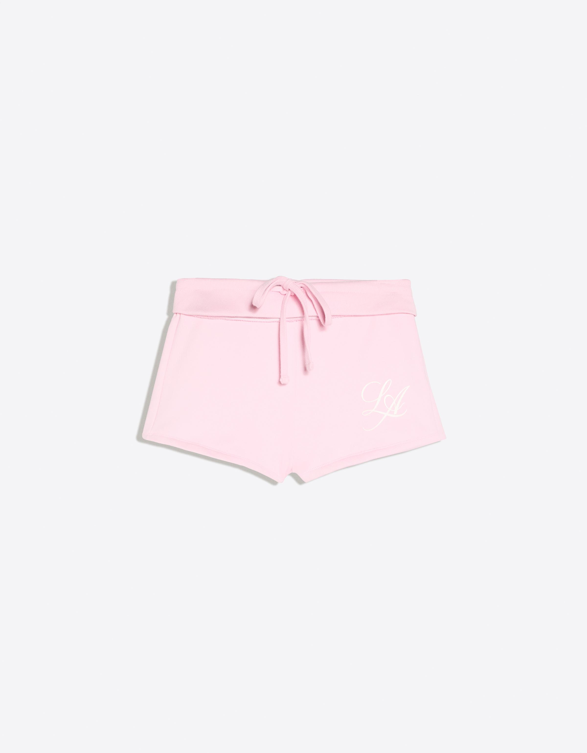 Plush shorts with turn-up waist — Pink