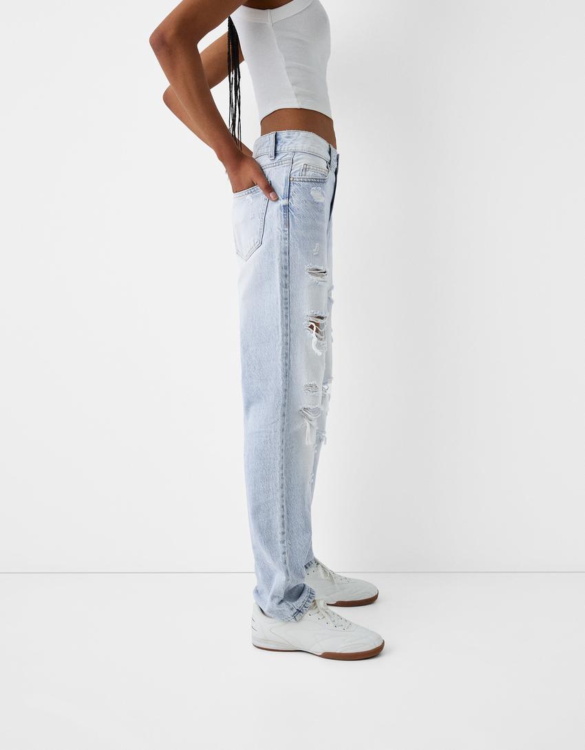 Straight-fit cropped jeans-Light blue-3
