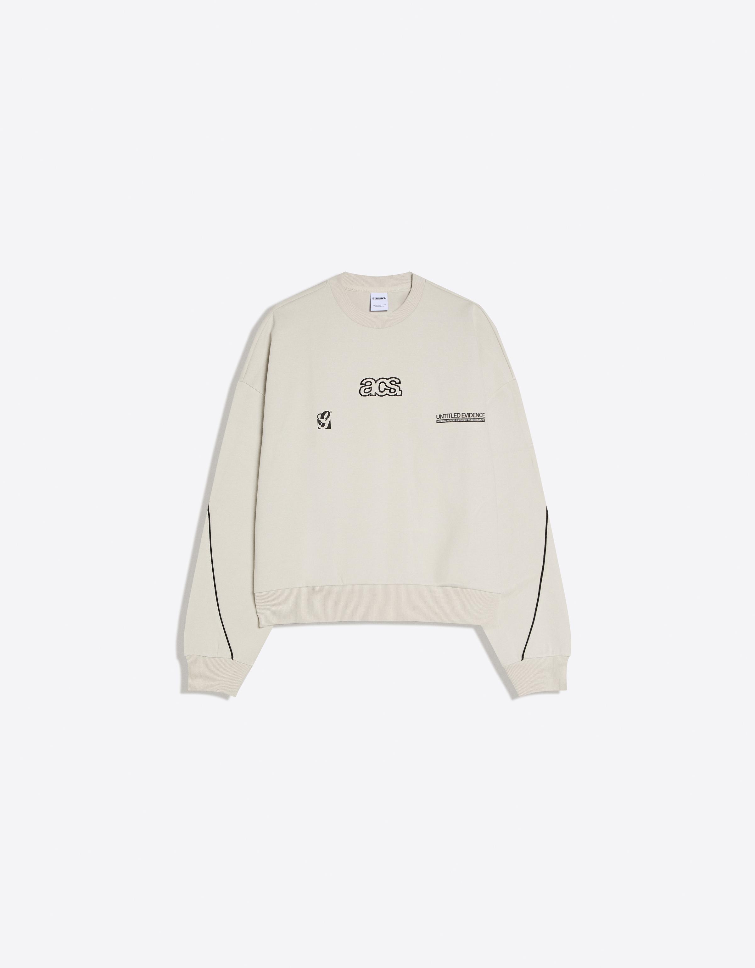 Boxy nakışlı sweatshirt - Görsel 4