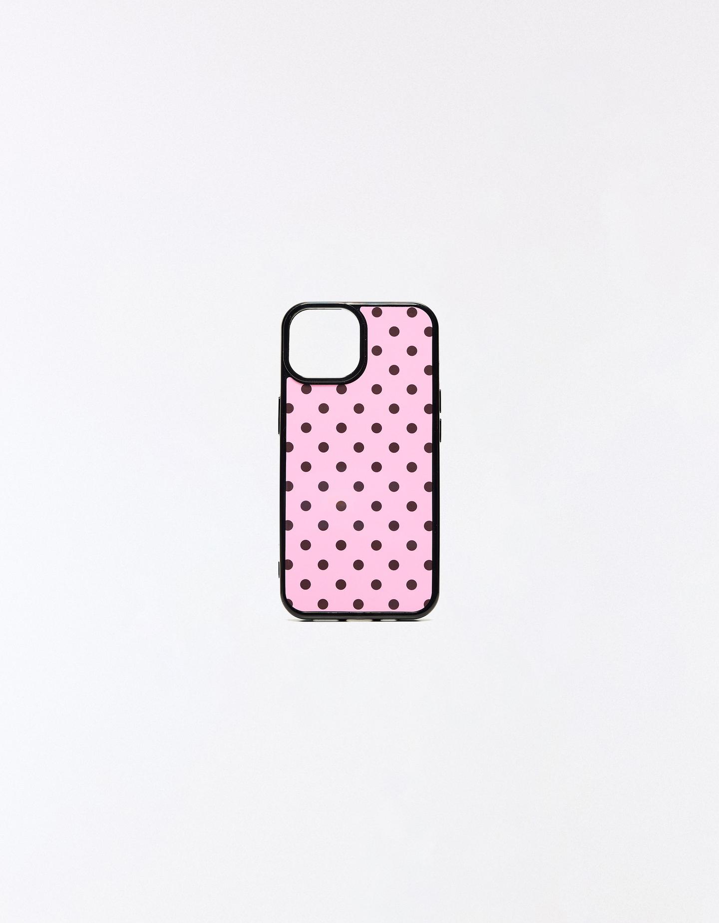 Bershka etui na telefon w kropki różowy