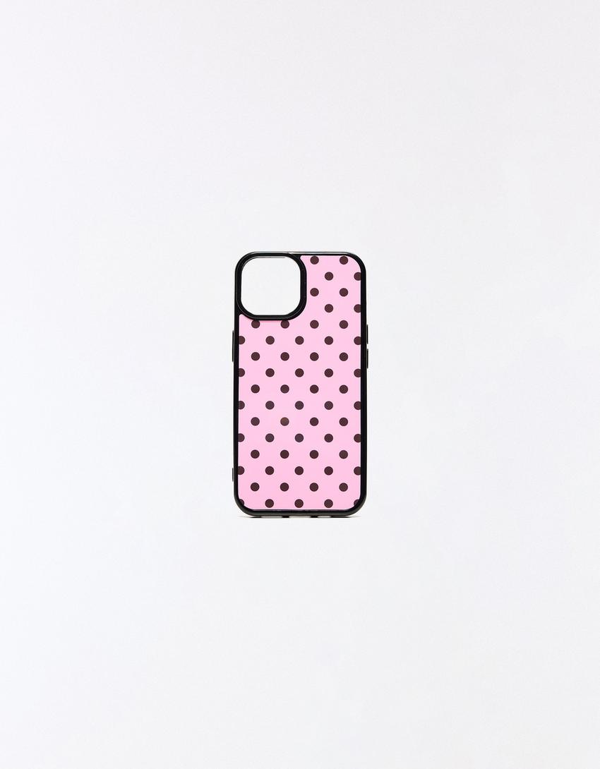 Puantiye desenli telefon kılıfı-Pembe