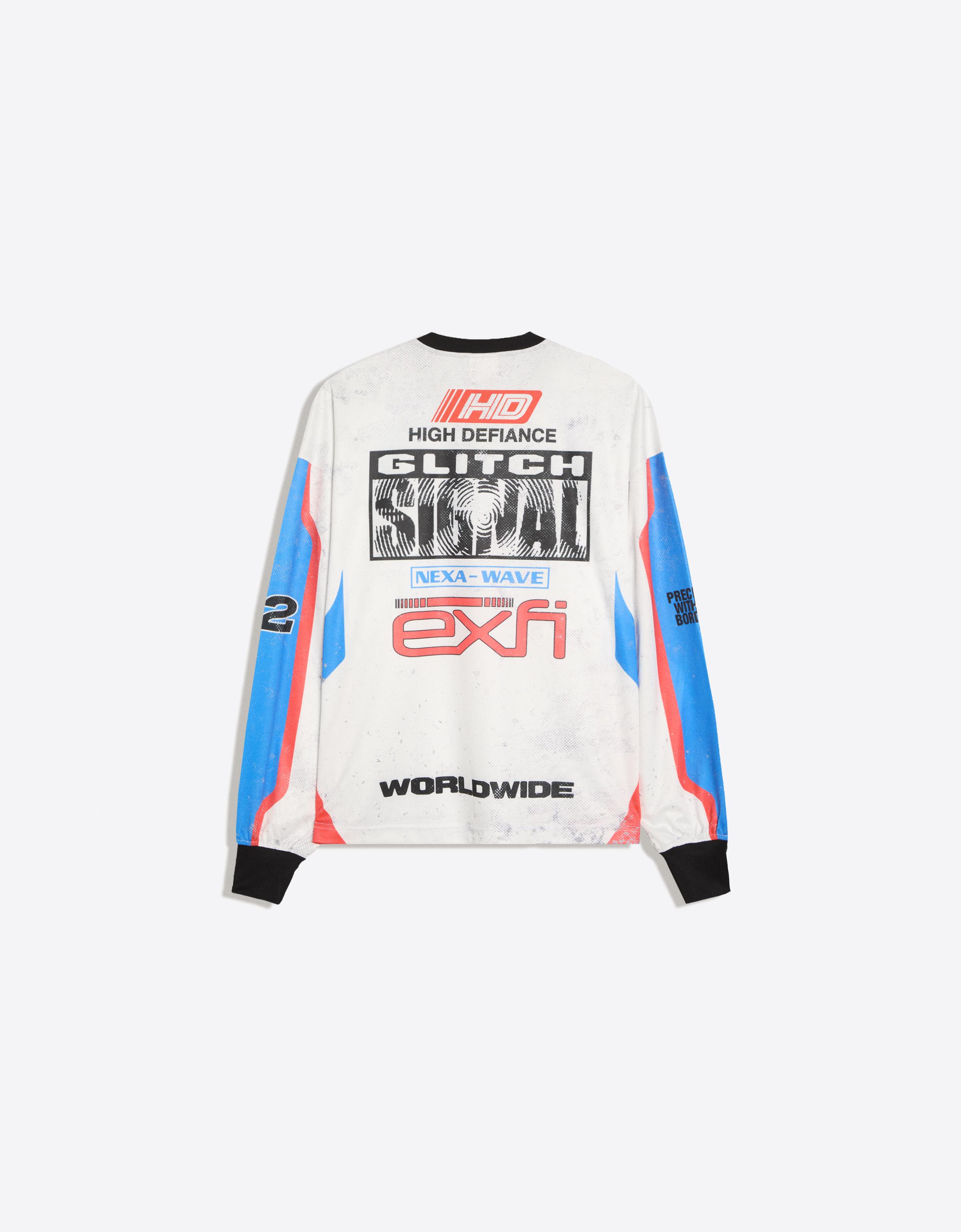 Technical print long-sleeve T-shirt