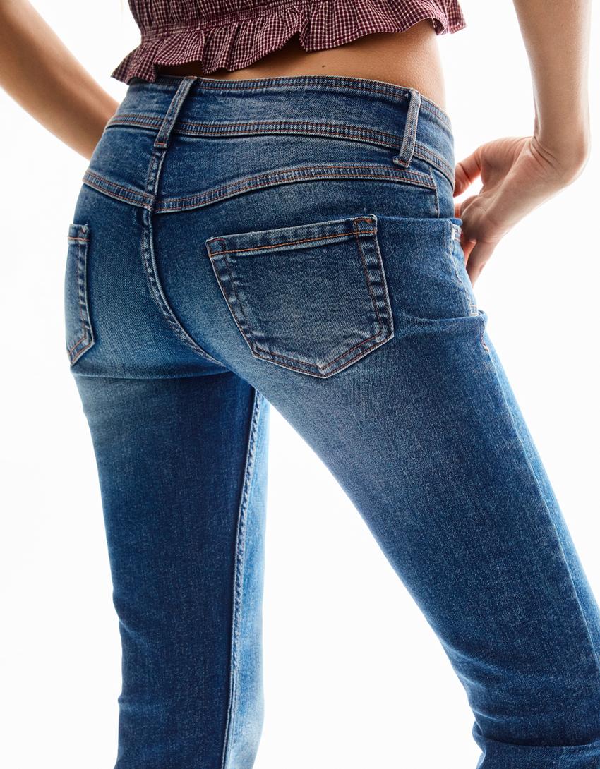 Low-rise boot-cut jeans-Light blue