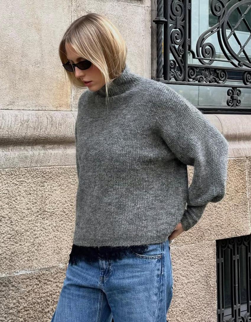 Volume sleeve jumper-Grey