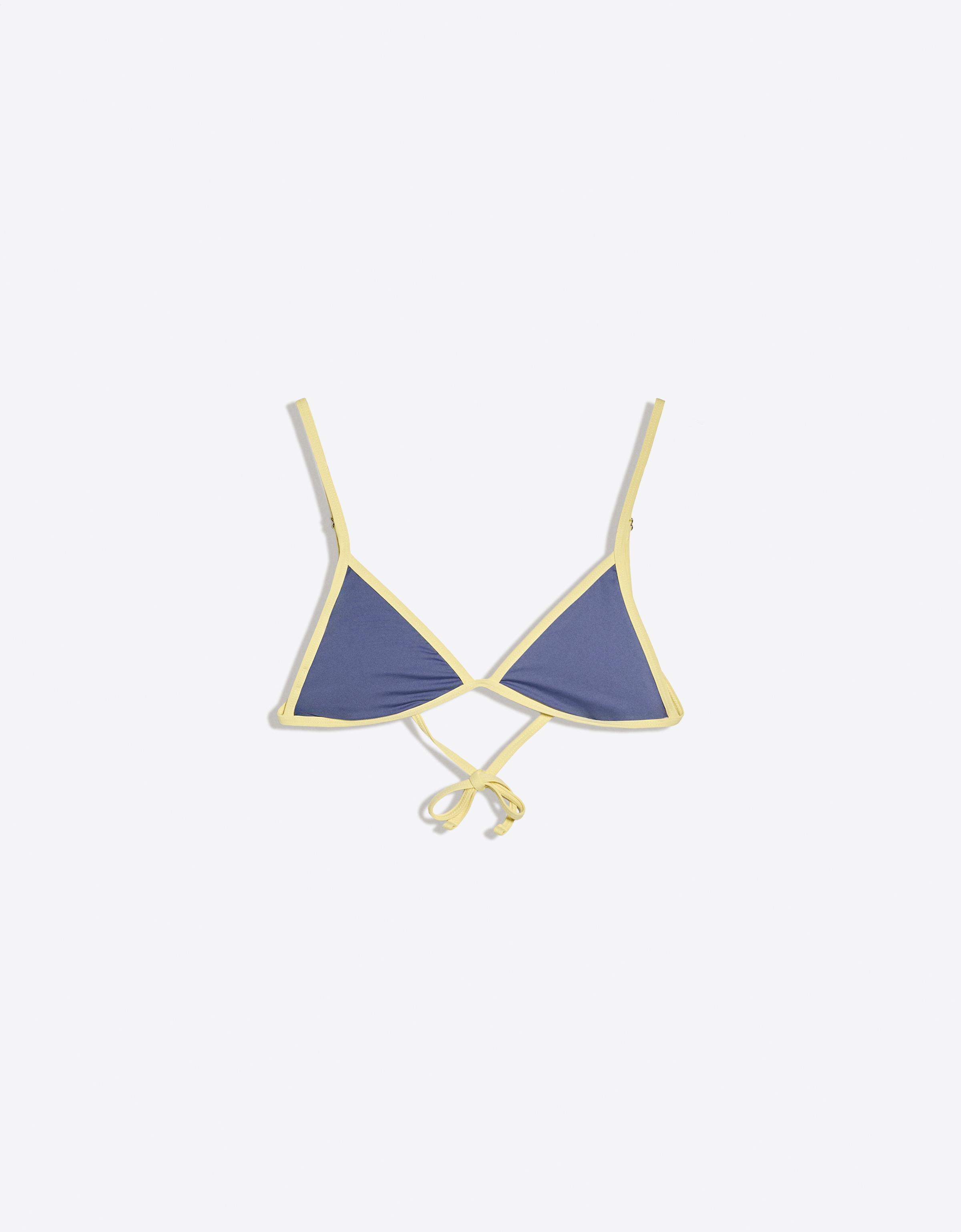 Contrast triangle bikini top — Navy