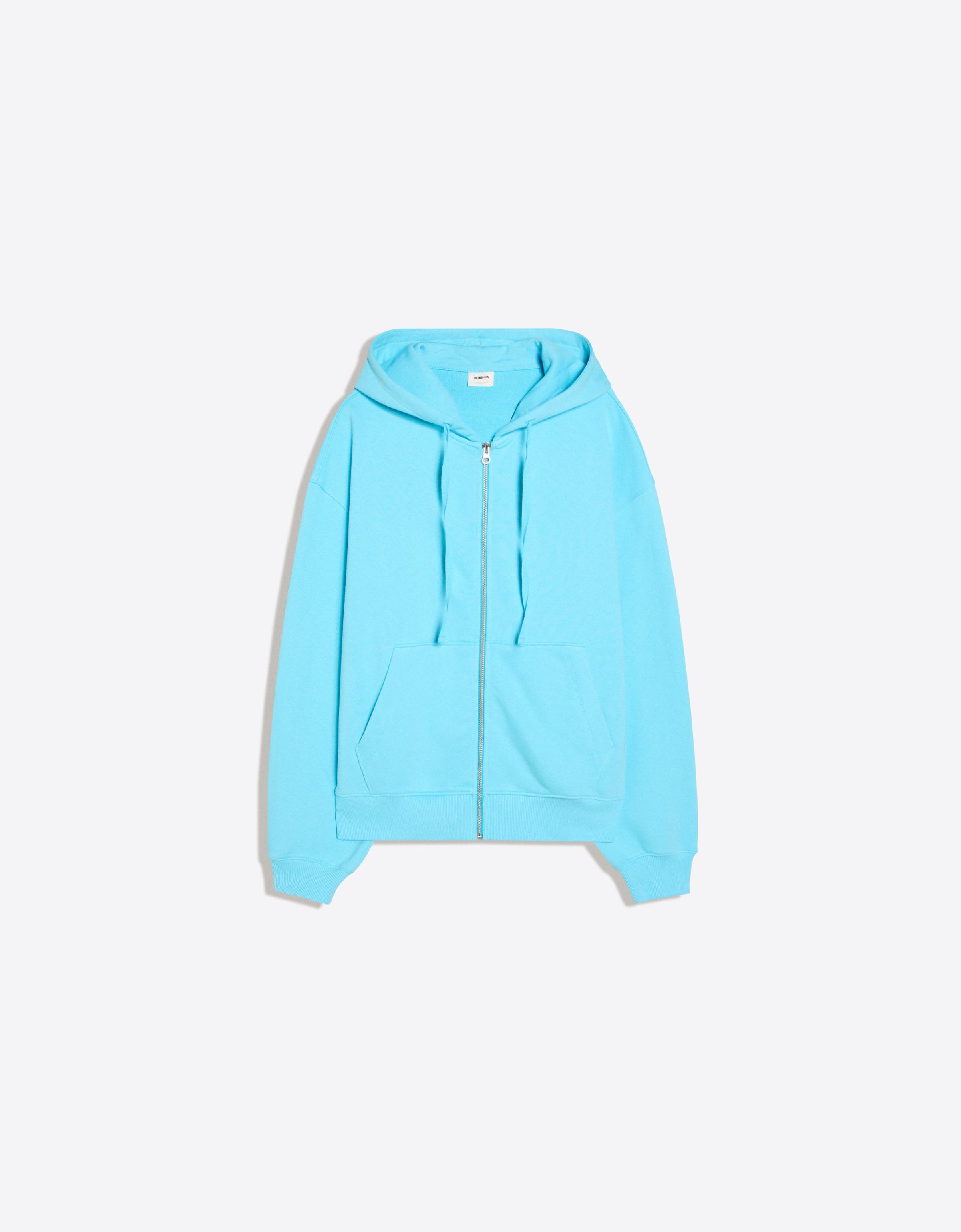 Zip-up hoodie — Light blue