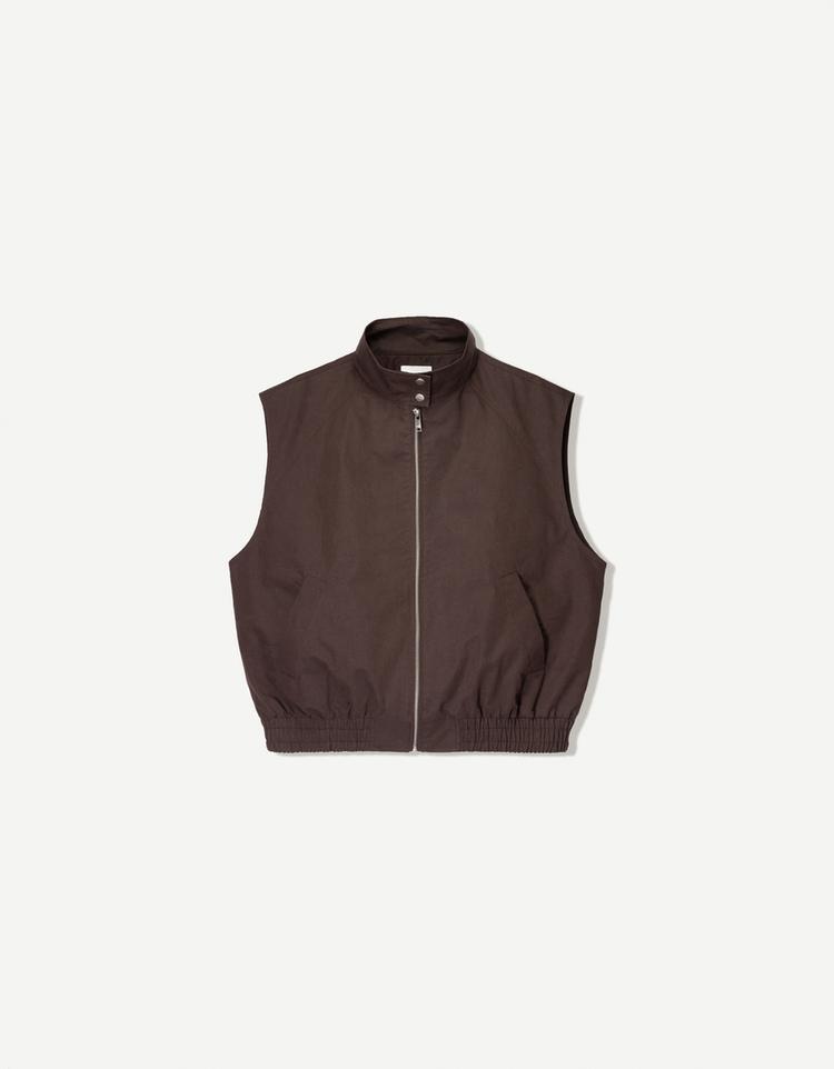 Oversize gilet with zip