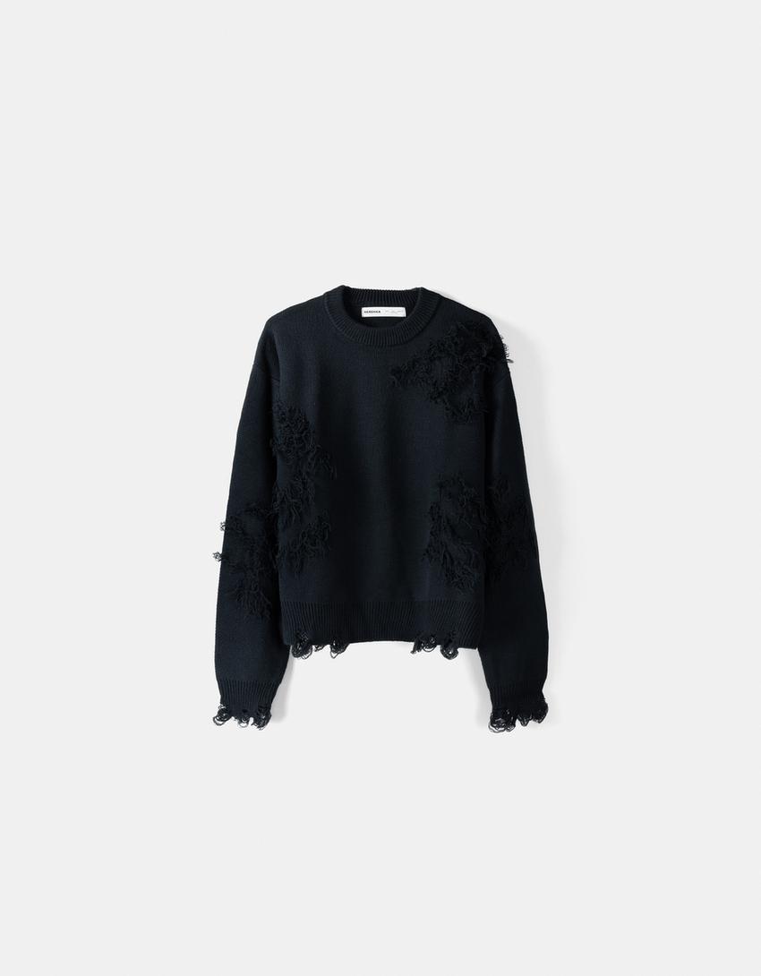 سويتر بتأثير ممزق-أسود-4