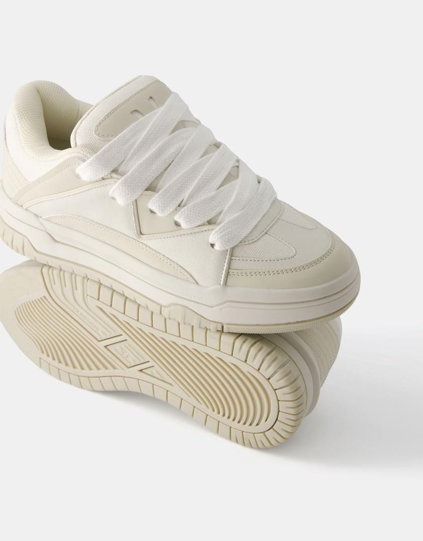 Skate-Sneaker dicke Sohle-Weiss-3