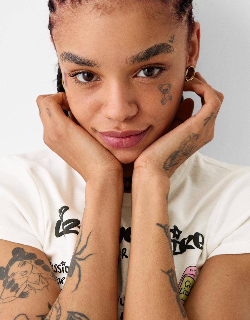 Lizzie McGuire short sleeve T-shirt-Off white-2