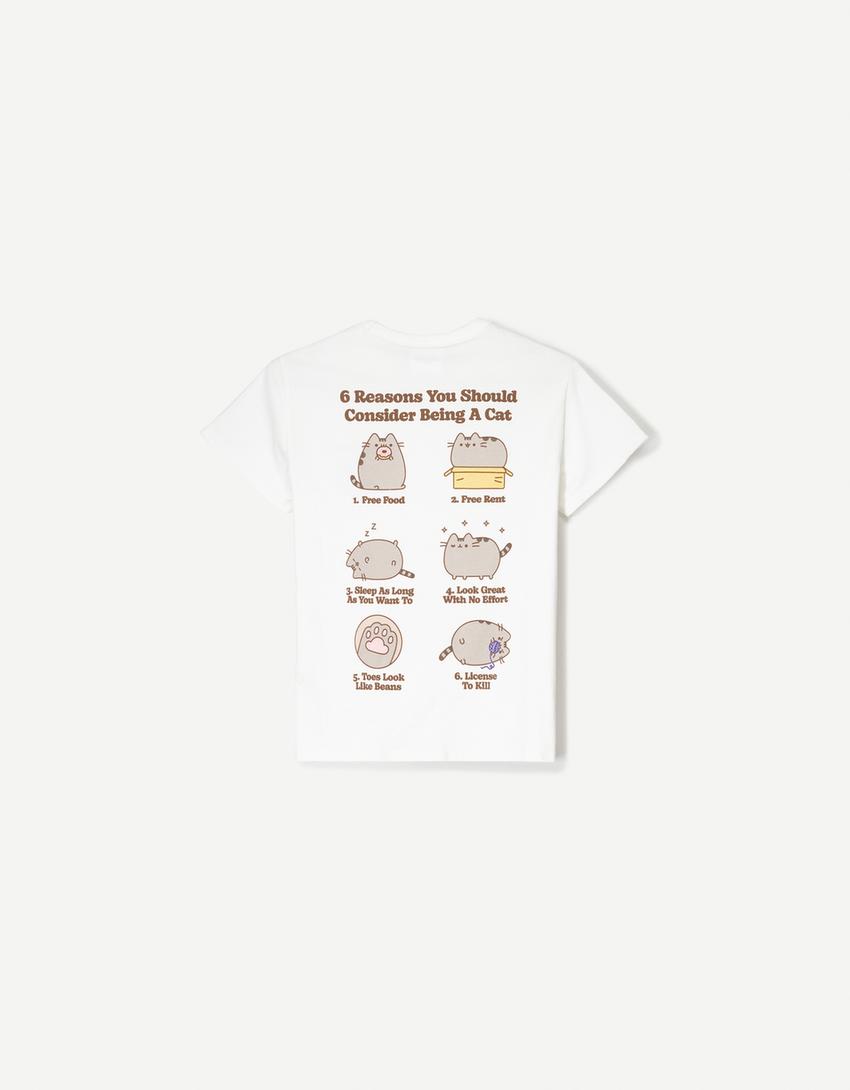 Short sleeve Pusheen T-shirt-White-5