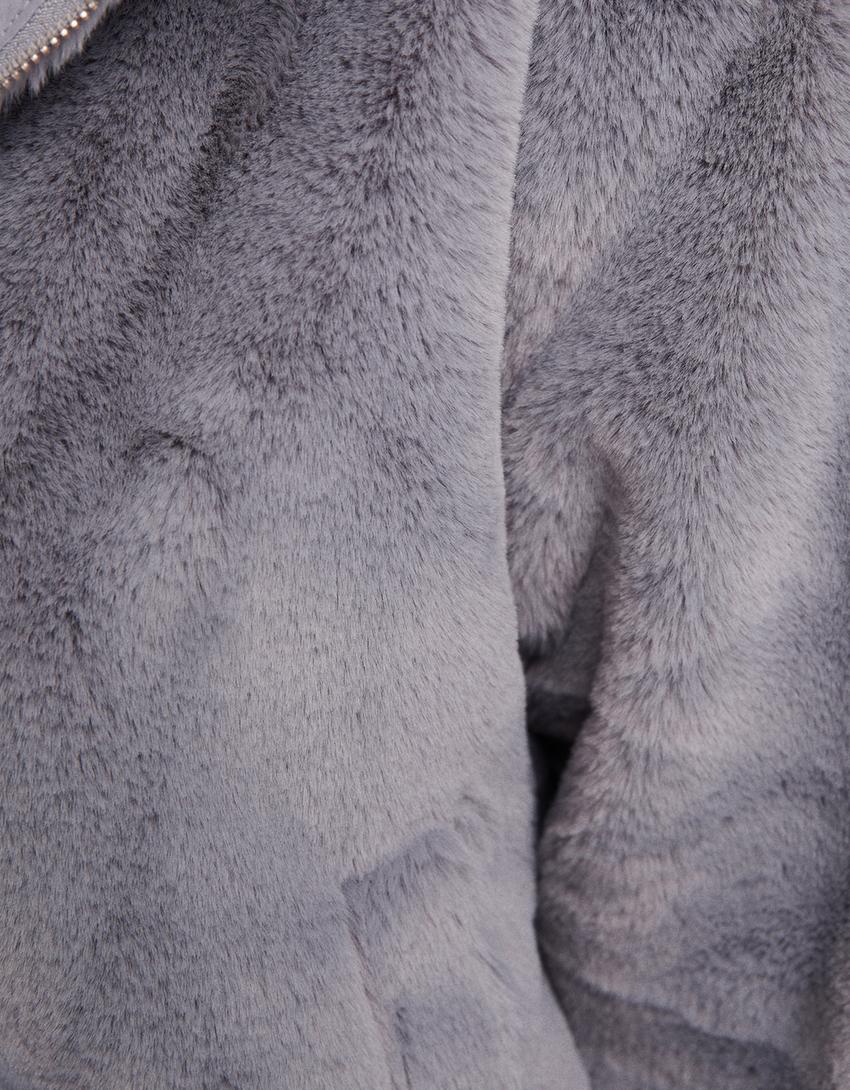 Gilet polaire capuche-Gris-5