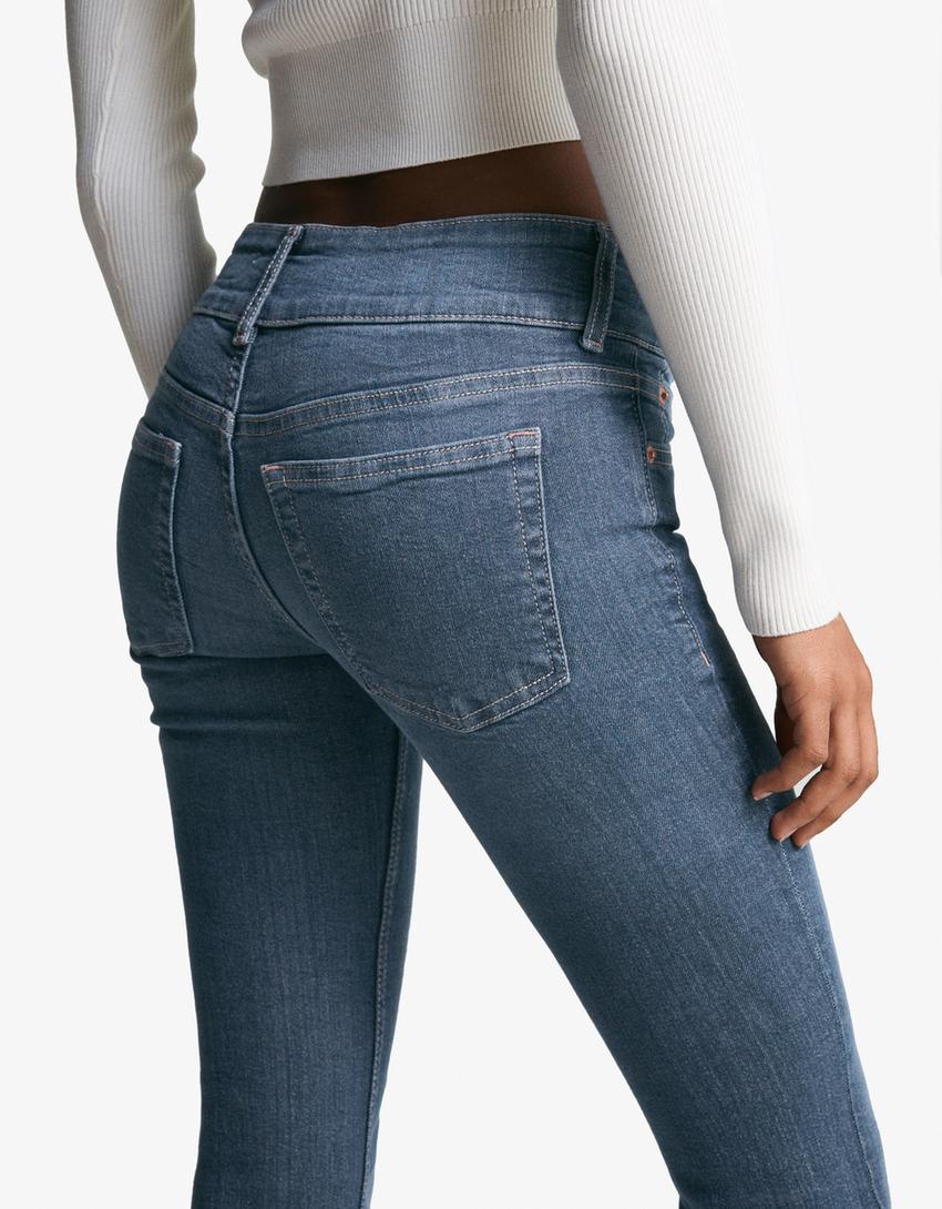 Low-rise boot-cut jeans-Washed out blue-1