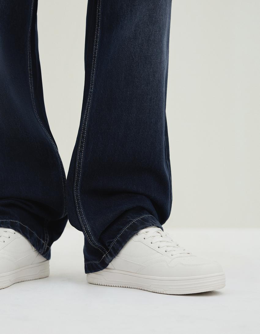 Jeans baggy-Azul escuro