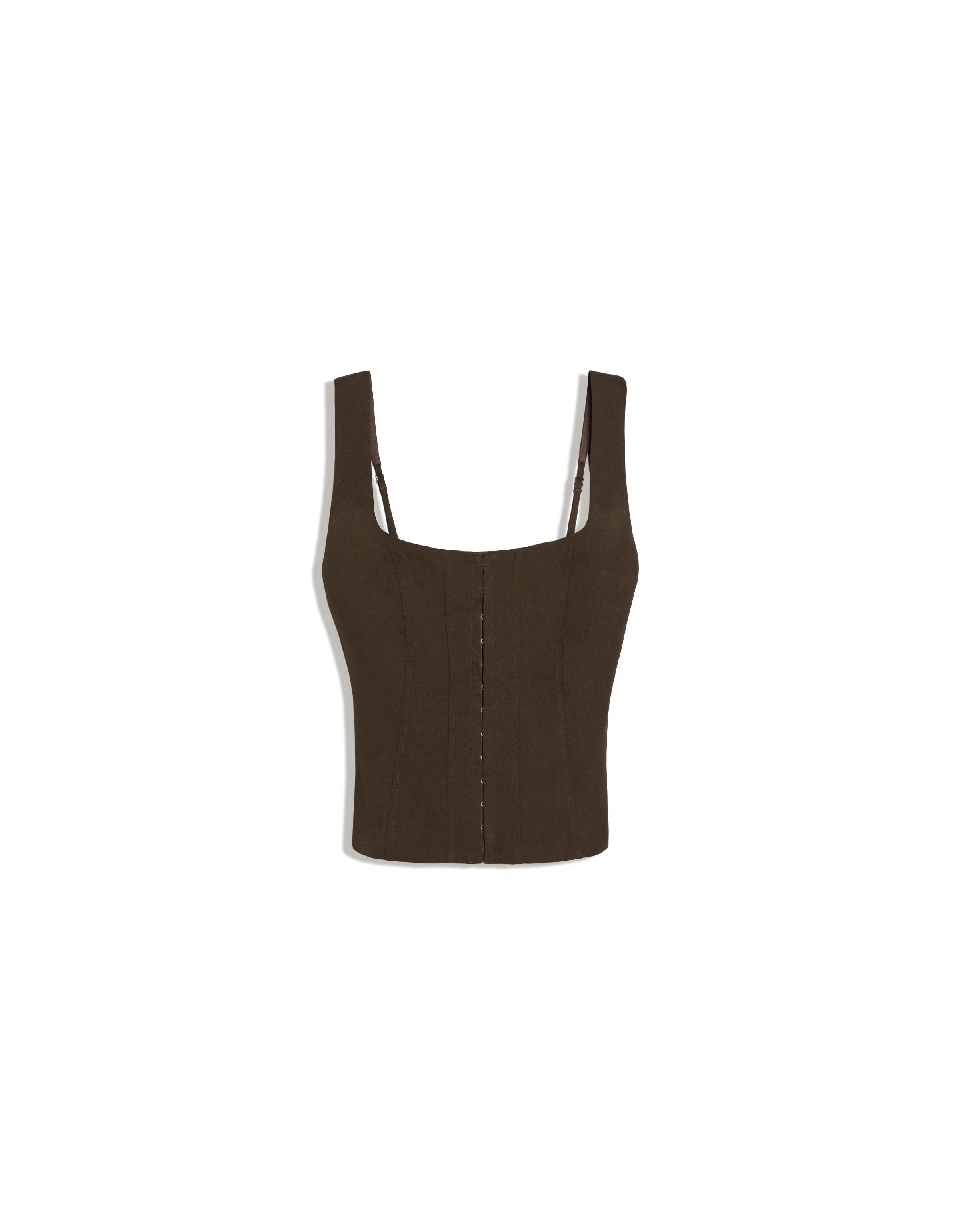 Bengaline corset top — Brown