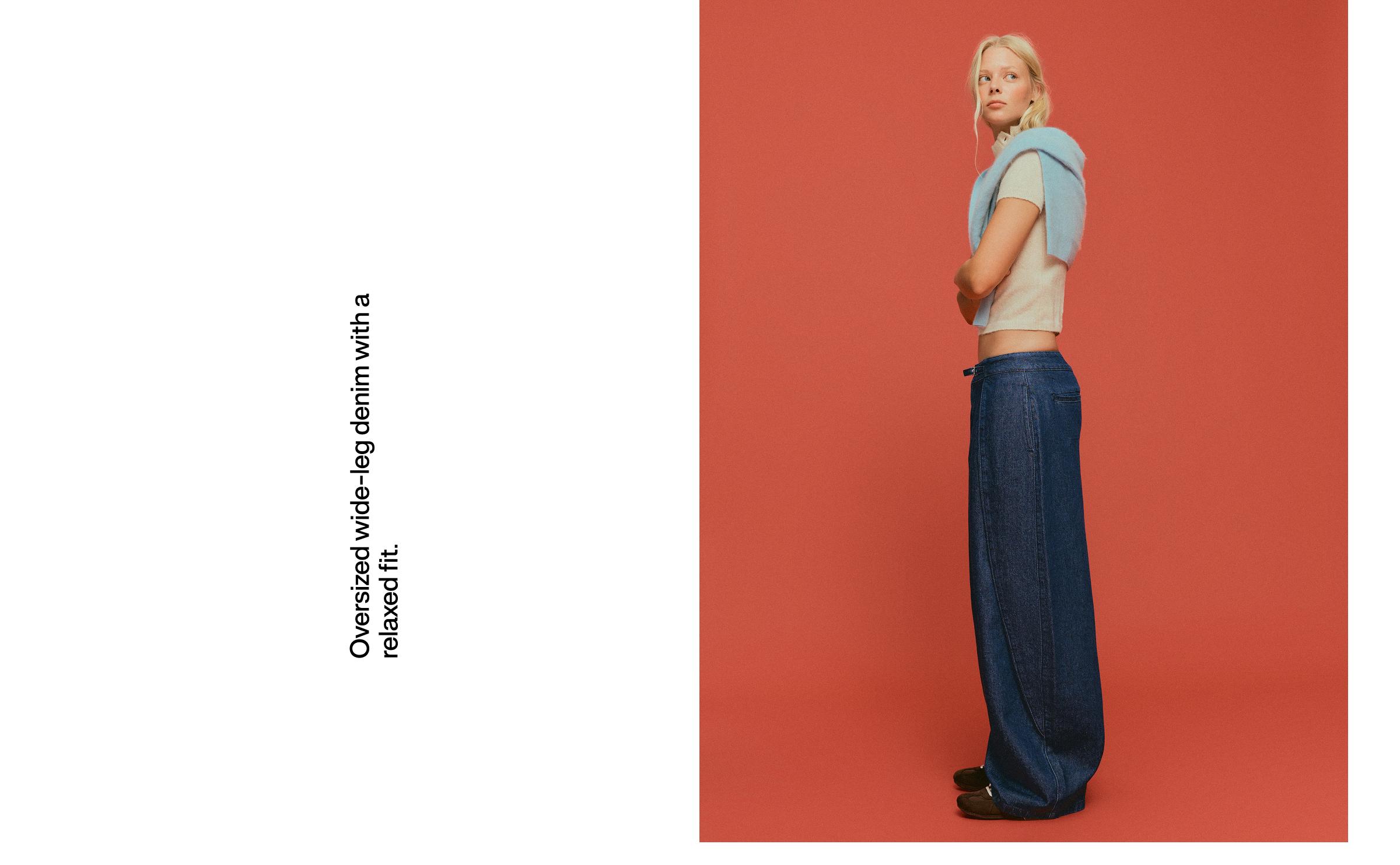 Twisted pleat jeans — Blue