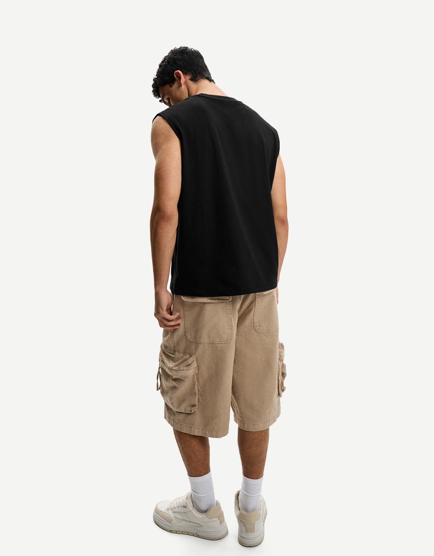 Sleeveless top-Black