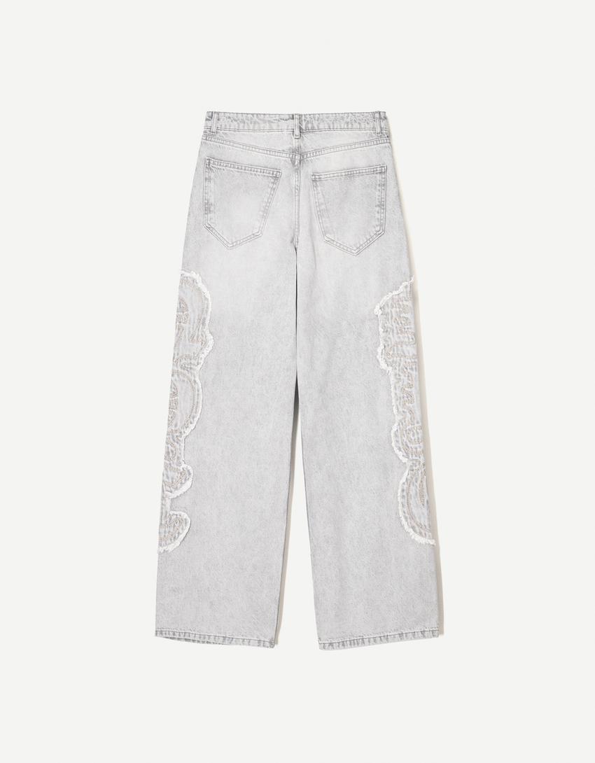 Jeans baggy bordado
