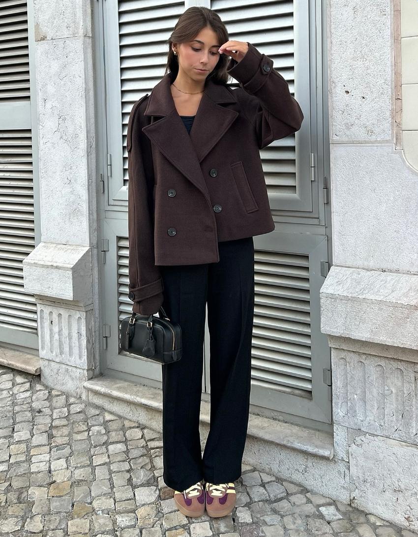 Cazadora trench soft-Marrón