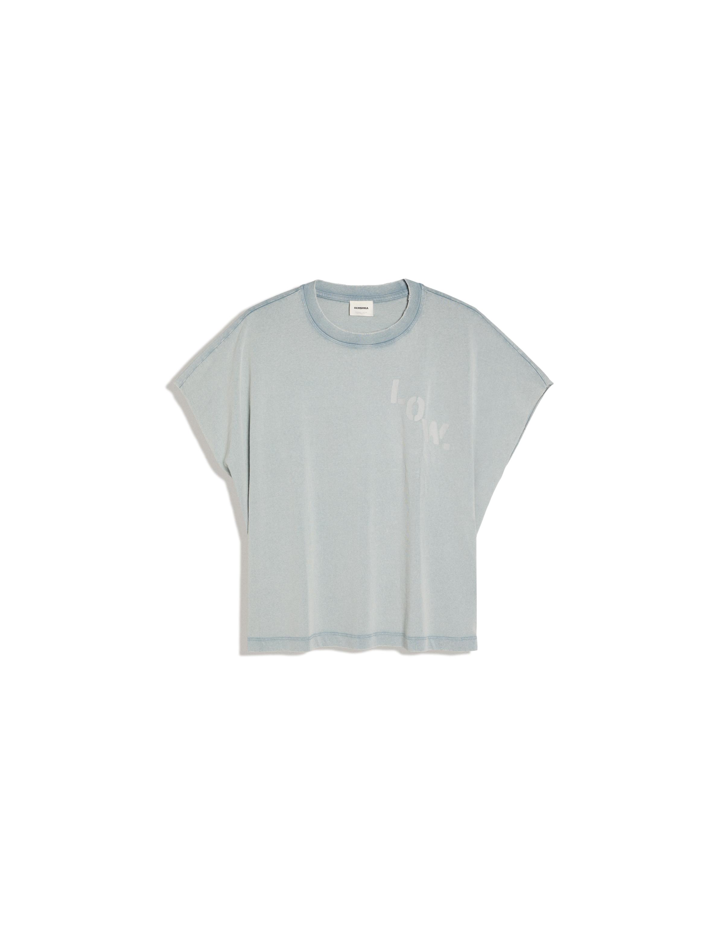 Oversize worker print T-shirt — Light blue