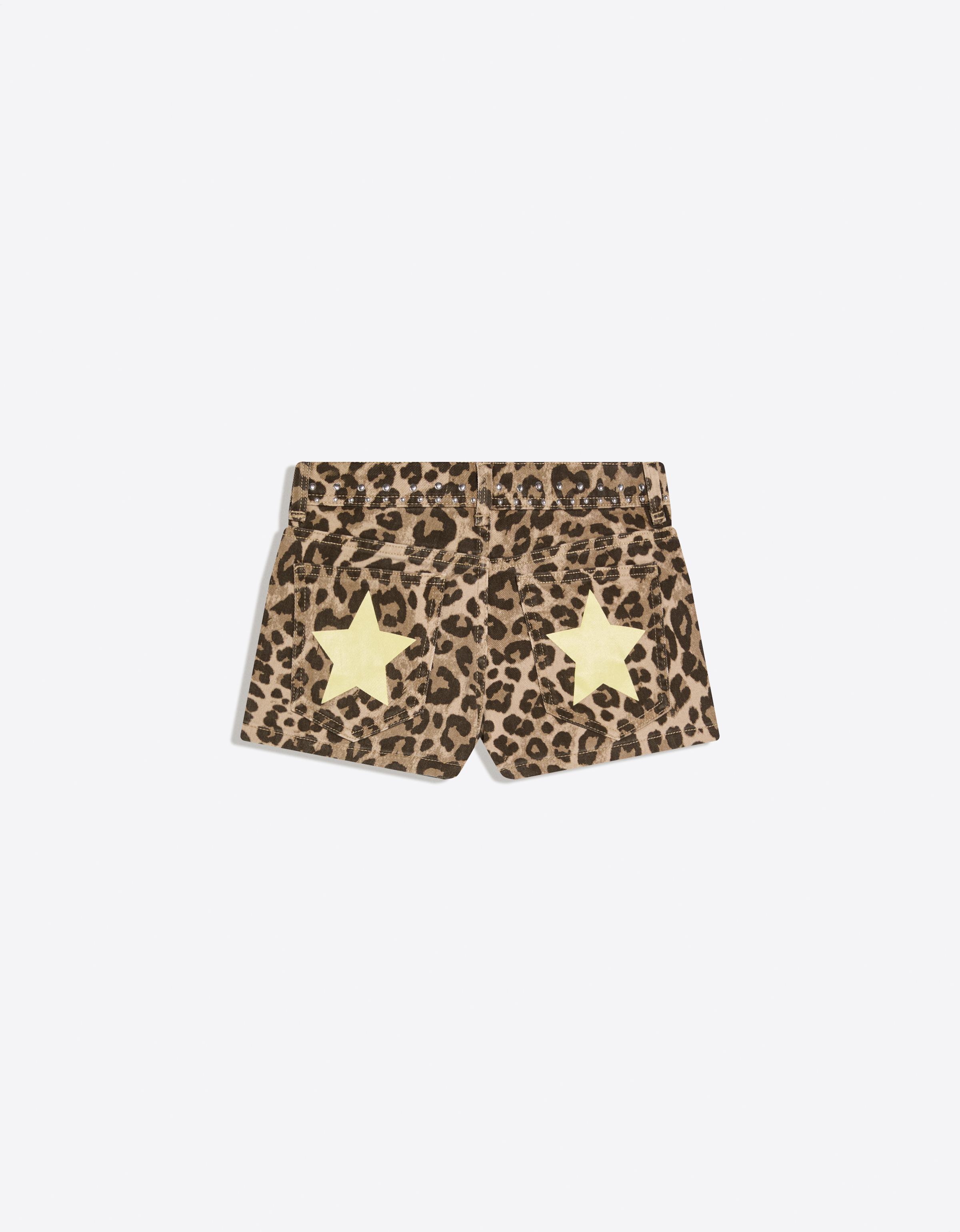 Studded twill shorts — Sand