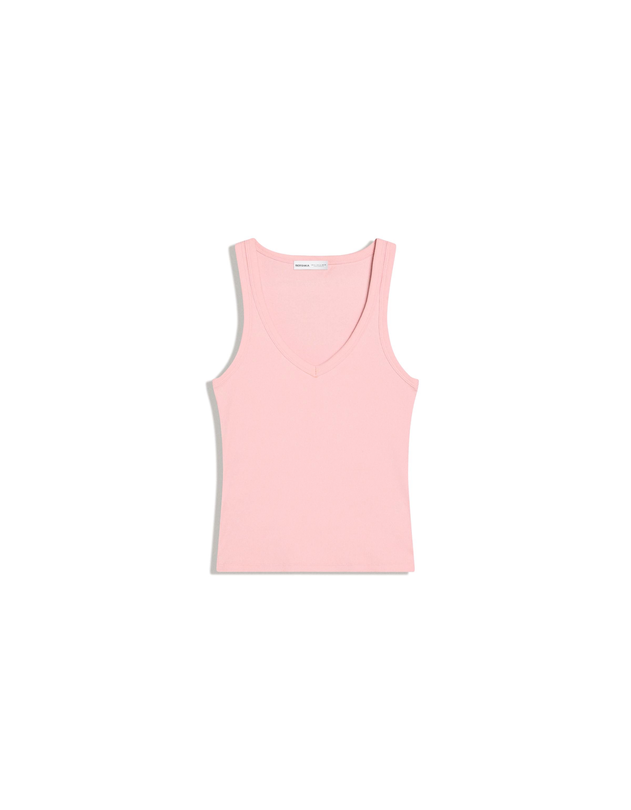 V-neck strappy vest top — Pink