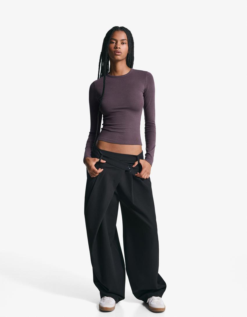 Tricou cu mânecă lungă-Violet