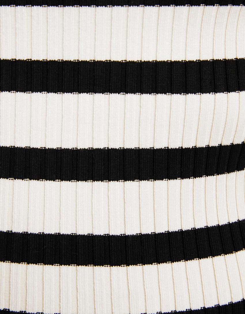 Ribbed boat neck sweater-Black-5