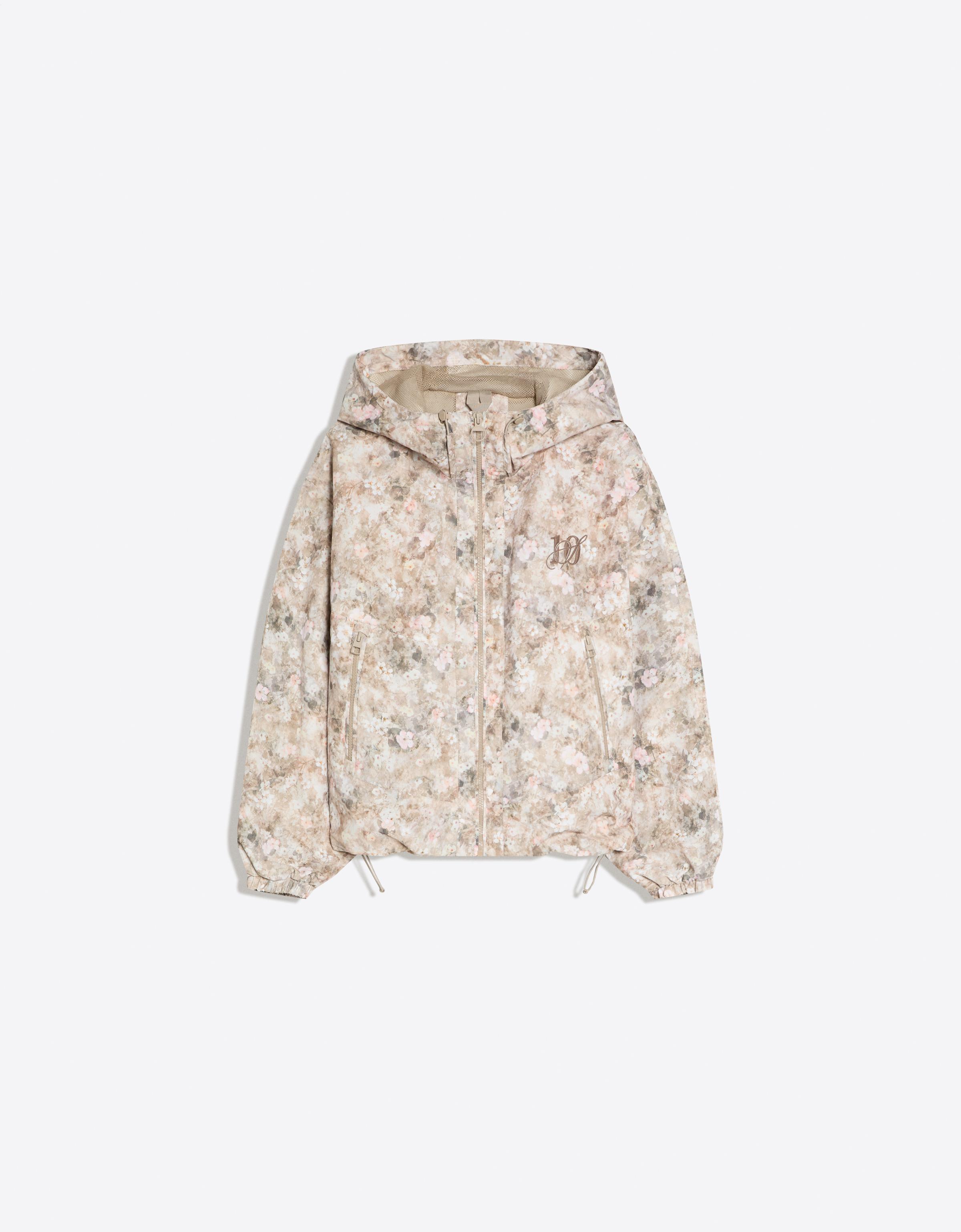 Bershka Water Resistant Ve Windproof Desenli Kapüşonlu Ceket Kadın S Bej