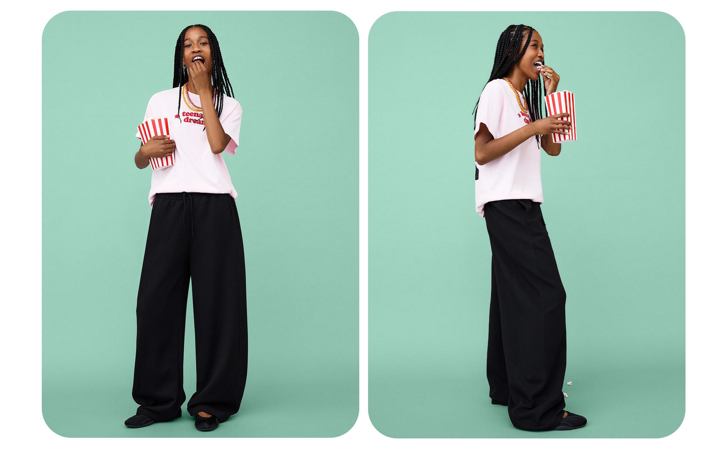 Plush barrel trousers