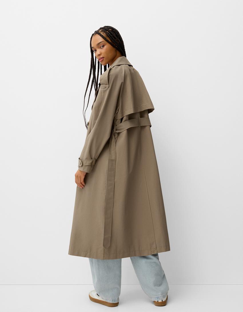Oversize trench coat-Sand-2