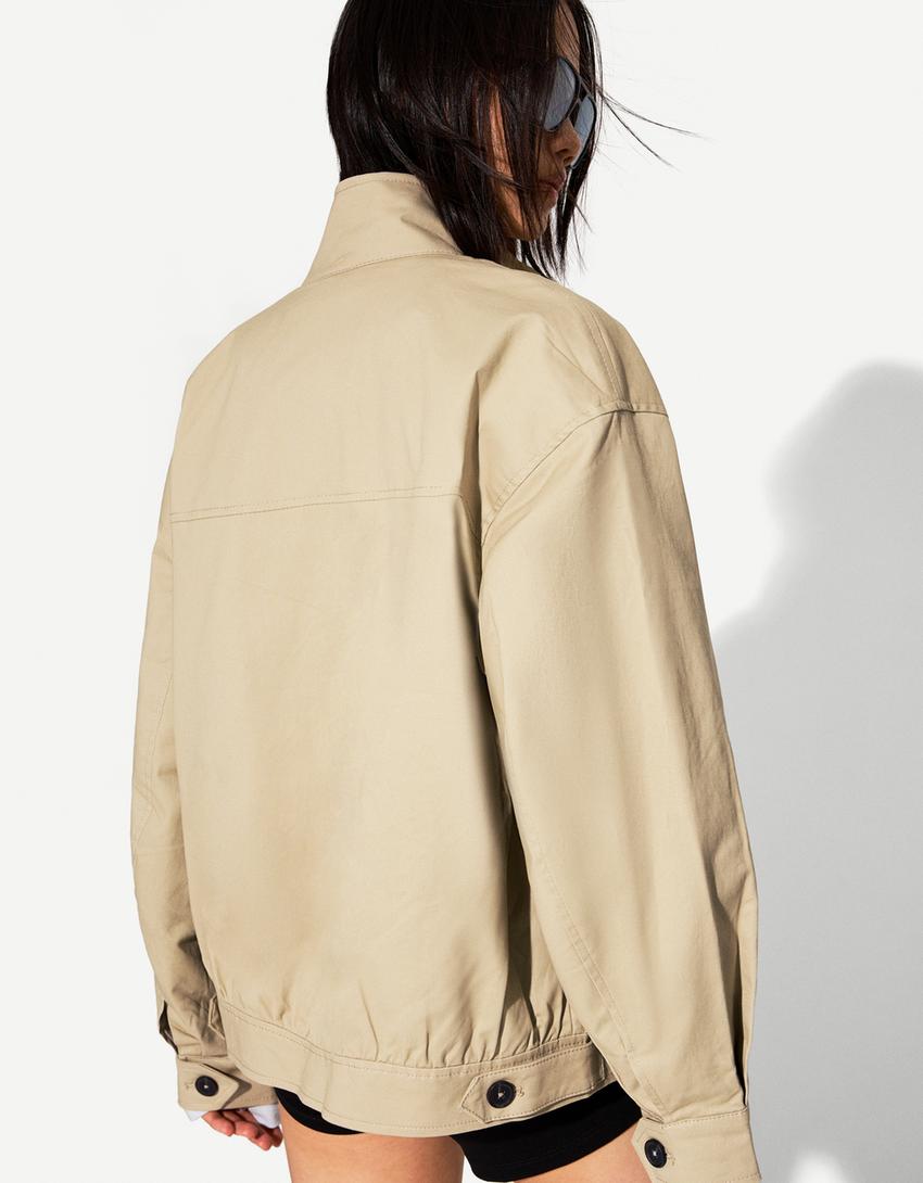 High neck trucker jacket