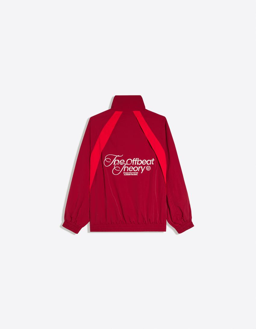 Leichte Jacke mit Stickereien-Bordeaux