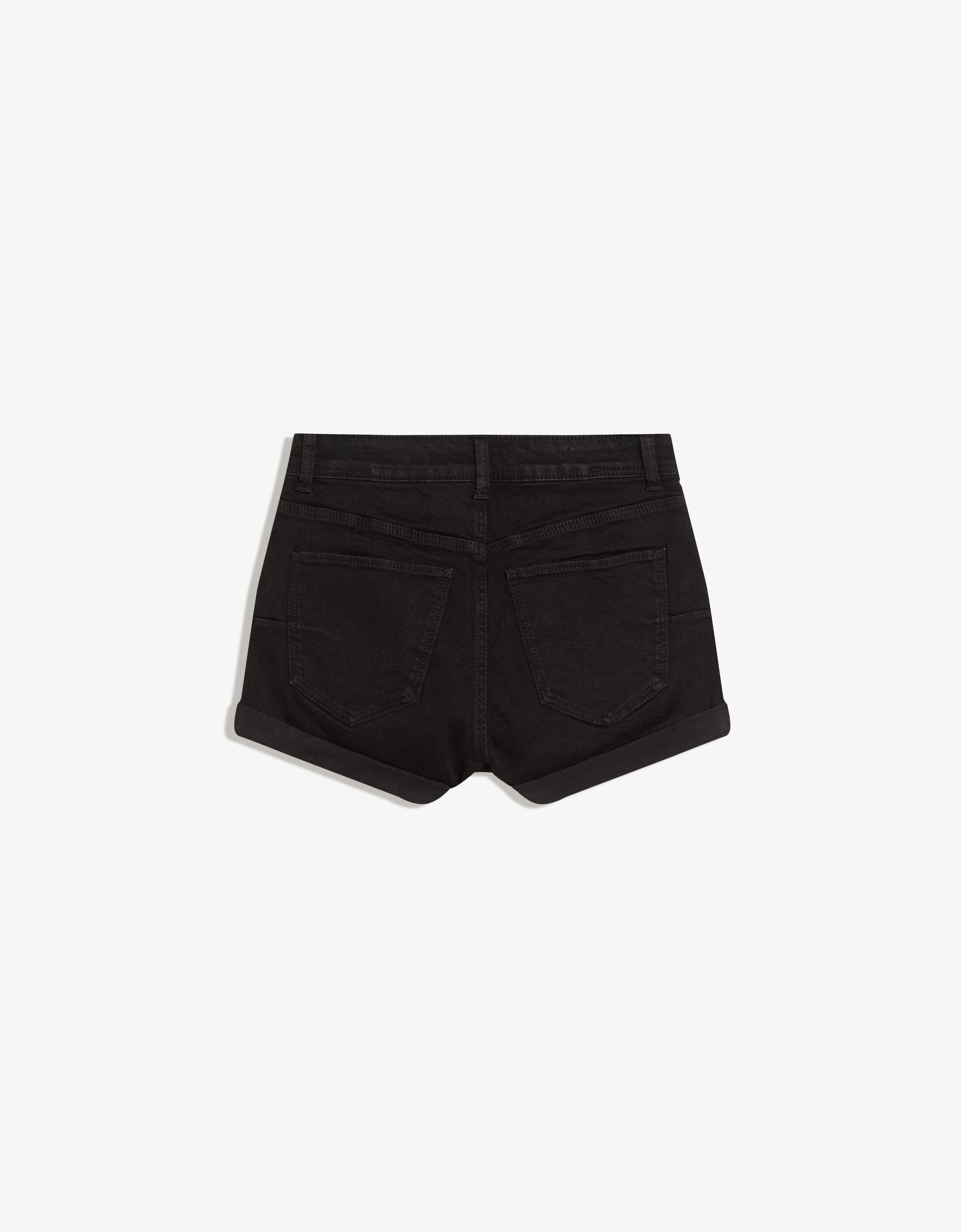 Roll-up denim shorts