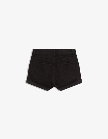 Roll-up denim shorts — Black 6