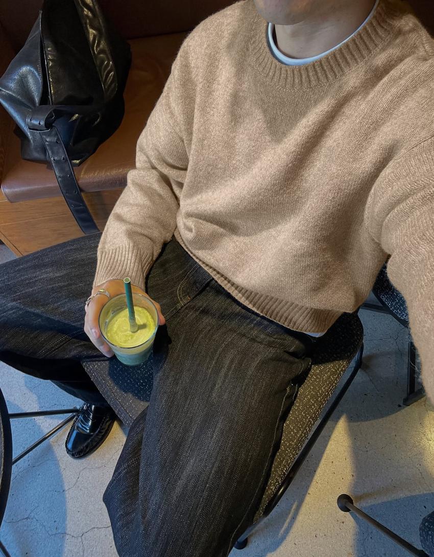 Cropped jumper-Camel